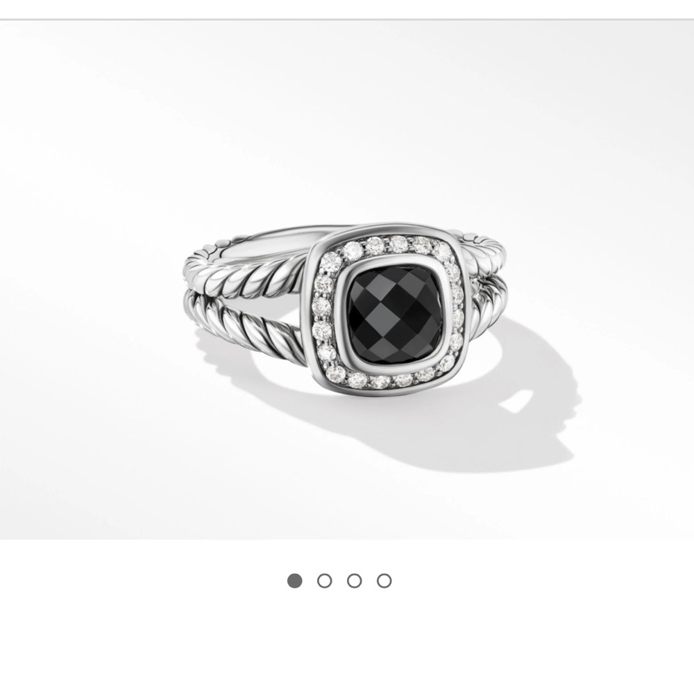 David Yurman Black Onyx Petite Albion ring, size 7. Like new w/pouch